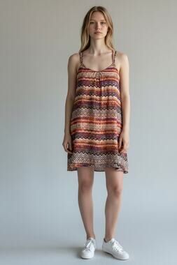 Speechless Spaghetti Strap Stripped Colorful Mini Dress Size Small